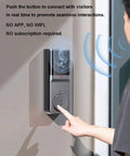 Person using Wireless Video Doorbell Camera With No Subscriptions And Bluetooth Pairing, Real Time Two Way Intercom, 1080P Video, 120 Degree Field Of View, No App Or Wi Fi Needed