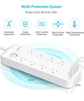Power Strip Surge Protector With Eight Outlets And Three USB Ports For Fast Charging, 6ft Flat Plug Extension Cord, 1800 Joules Overload Protection