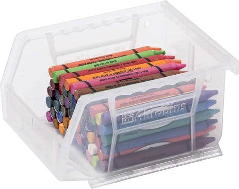 Hella Tough Stackable Plastic Storage Bins 5 X 4 X 3 Inch Green 24 Pack Heavy Duty Small Parts Organizer Box For Garage Workshop Classroom Cabinet And Home Organization