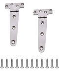 Marine Grade 316 Stainless Steel T Shaped Thickened Hinges with screws, mirror-polished for cabinets and doors