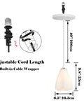 Kiven Instant Light Conversion Kit for 4/5/6inch Hole, 1-Light Glass Farmhouse Lighting with adjustable cord and dimensions.