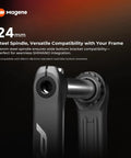 Beefed-Up Power Meter Crankset For Cycling P505 P515 with 24mm steel spindle and Shimano compatibility, shown in black
