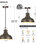 Dimensions of Farmhouse Pendant Lights Set For Kitchen Island Adjustable Rustic Industrial Hanging Lamps with bulb types