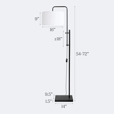 Mid Century Modern Floor Lamp With Ultra Stable Heavy Base And LED Lighting For Bedroom Living Room Or Office