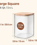 Two Pack 3.6 Qt Square Glass Food Storage Jars With Lids A Kitchen Must Have For Flour Sugar Rice Pasta Oats Coffee Beans Keeps Your Pantry Organized And Fresh Clear See Through Design