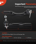 Front Outer Tie Rod End For Toyota Prius 2010 To 2015 And Lexus CT200h 2011 To 2017 Driver And Passenger Side Replacement Steering Linkage Easy Install Durable Performance, 190mm