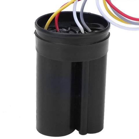450V AC CBB60 5 UF Plus 3 UF Double Start Capacitor for Washing Machine Motors Top Notch Run Capacitor for Semi Automatic and Automatic Washers Reliable Motor Start Boost Durable Electrical Component black cylindrical CBB60 capacitor with wires