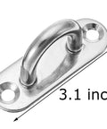 4 Pack 3.1 Inch 304 Stainless Steel Ceiling Hooks Pad Eyes Plate Rustproof Marine Hardware with measurement mark