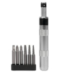 One Quarter Inch Impact Driver And Extractor Kit With Bits For Stubborn Screws And Rusted Bolts Universal Receiver Durable Black Finish