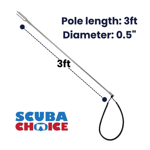 Three Foot Aluminum Pole Spear With Six Inch Lionfish Tip And Eight Millimeter Thread For Precision Spearfishing On The Go
