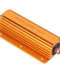 Beefy 200W 8 Ohm Aluminum Housed High Power Resistor for Industrial Equipment Power Supply and Top Tier Audio Systems Rugged Professional Grade Electrical Component, orange finned body