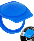 OEM 3Q0955455 Windshield Washer Fluid Cap For Volkswagen Atlas GTI Tiguan Arteon Jetta shown close-up and installed.