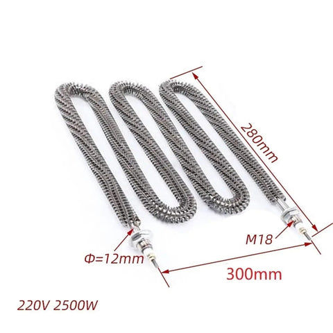 Straight Up Heavy Duty 220v Finned Heating Element Electric Fin Heater 220V 2500W stainless steel finned coil system