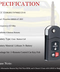 Key Fob Remote Replacement For Mazda MX 5 Miata Mazda 3 And Mazda 6 2006-2015, 4-button remote with key blade
