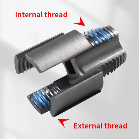 Close-up of Dope 4 In 1 Water Pipe Wrench And Pipe Threader Kit showcasing internal and external threading for PVC pipes.