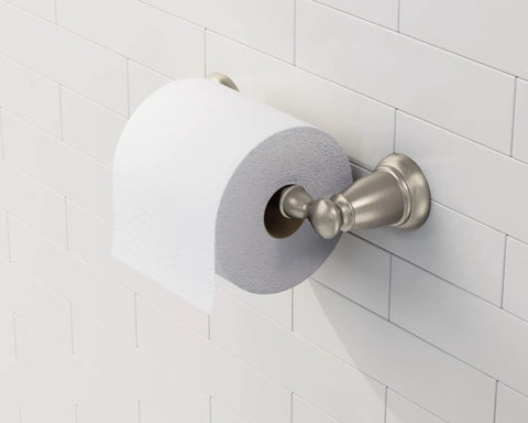 Banbury 3 Piece Bath Accessory Kit In Brushed Nickel Comes With 24 Inch Towel Bar Pivoting Toilet Paper Holder And Towel Ring