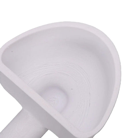 Top view of white Wide Mouth RV Water Inlet Funnel With Rotating Lock For Easy Fresh Water Tank Fill Go To Durable PLA Gravity Tool.