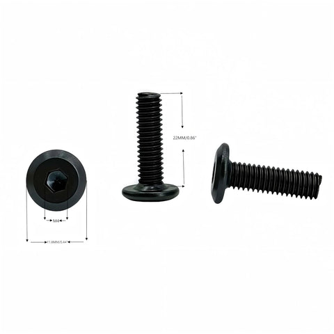 M6 x 22mm Flat Head Hex Socket Cap Screws Set Of 50Pcs Carbon Steel Full Thread Furniture Bolts