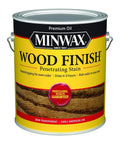 Premium Oil Based Wood Stain Early American Quick Drying Interior Cabinet Furniture Finish Gallon Size in yellow can.