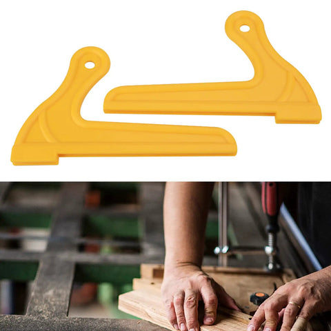 Badass Two Pack V Shaped Push Blocks For Woodworking Safety Ergonomic Anti Kickback Jig Hella Durable, yellow polymer push pads.