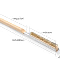 21 Inch Pizza Brush With Brass Bristles And Stone Scraper Wood Handle With Hanging Ring For Outdoor Pizza Oven Cleaning Grime Busting Safe On Stone Surfaces Compatible With Ooni Gozney Blackstone And Solo Stove Ovens