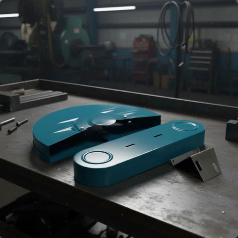 Heavy Duty Shielded Grinding Wheel Guard For Steel Cutting Machines With Belt Guard And Bracket on workshop table