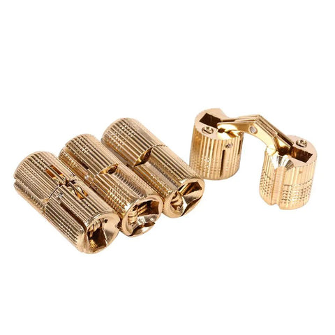 Copper Cabinet Door Concealed Drum Hinges With 180 Degree Opening, heavy duty, rust resistant, pack of 4, ideal for cabinets and desks