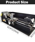 TECHTONGDA metal lathe machine side view with geared-head bench lathe on base