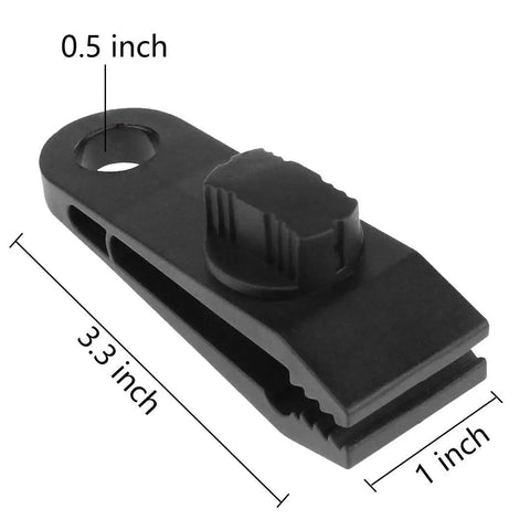 Heavy Duty Tarp Clamps With Lock Grip For Awnings And Outdoor Gear, 60 MPH Wind Resistant Clips, 1x3.3 inch, black PA material