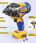 Heavy Duty Cordless Impact Wrench Compatible With Dewalt 20V Max Batteries with hog ring anvil and work light features.
