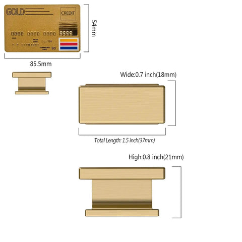 Champagne Bronze Cabinet Knobs 1.46 Inch 10 Pack, No Fuss Install Drawer Pulls for Kitchen and Bathroom Cabinets, Durable Long Lasting Hardware, Modern Rustic Finish, Premium Cabinet Hardware Set. 1.5-inch champagne bronze cabinet knob, front and side view with dimensions