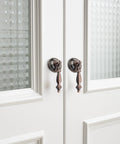 4Pcs Vintage Tear Drop Cabinet Pulls With Screws, Red Bronze Zinc Alloy Handles For Dresser, Closet And Furniture, installed