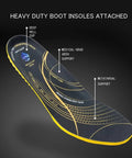 Insole with deep heel cup, medical-grade arch support, and metatarsal support for waterproof steel toe work boot for men.