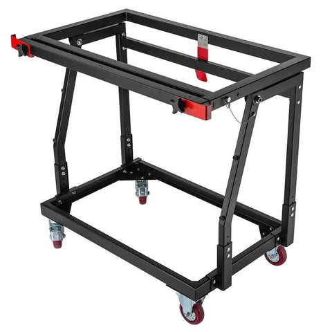 Material Mate Panel Cart and Saw Stand Mobile Base With 4 Inch Casters For Easy Roll Mobility Rolling 4x8 Sheets Like Plywood and Drywall To Your Table Saw Mobile Woodworking Workbench With A Rigid Steel Frame