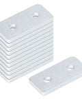 12 Pcs 2020 Aluminum Extrusion T Slot Joining Plates For 2020 And 2040 Aluminum Profiles, 6061 Aluminum Alloy Mill Finish, 0.156 Inch Thick, Two Hole Flat Plate Connectors With Pre Punch Holes For Easy Frame Assembly stacked aluminum joining plates with two countersunk holes