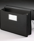 Poly Wallet Accordion File Organizer For Legal Size Documents Black 5.25 Inch Expansion Document Holder