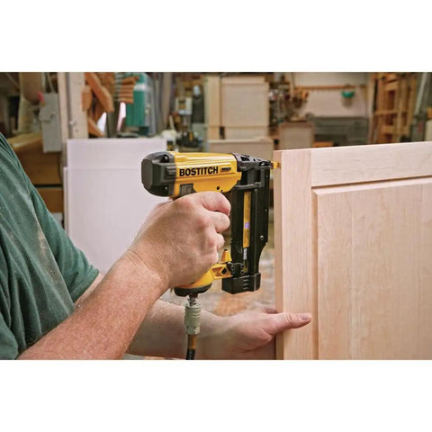 Craftsman using 23 Gauge Pin Nailer 2 Inch Pneumatic Pinner With Tool Free Jam Release And Depth Adjustment Oil Free Operation on wood
