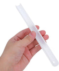 Slick Silent Cabinet Drawer Slides Kit With Mounting Screws, Heavy Duty Dresser Glides Replacement, white plastic slide in hand.