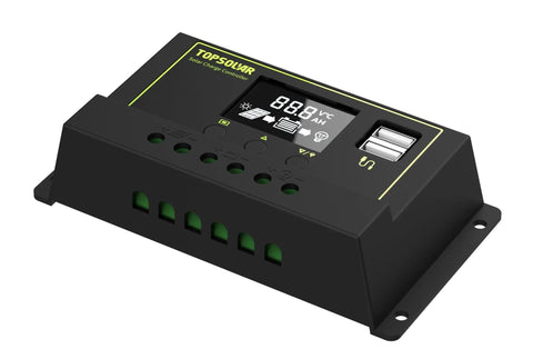10A solar charge controller from 20W 12V Monocrystalline Solar Panel Kit With 10A Charge Controller Extension Cable And Battery Clips
