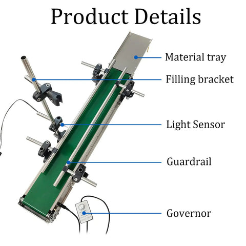 Smooth Operator Mini Electric Conveyor Belt System Plug And Play Desktop Transporter Featuring Auto Sensors And Reliable Carry Tray For Quick Assembly Line Tasks