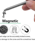 Close-up of hand holding Nine Piece Square Head Screwdriver Bits Set With Quarter Inch Hex Shank Magnetic S2 Steel for Electric Drill.