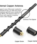 Internal view of 13 Inch Stubby Jeep Wrangler Antenna For JL JK Gladiator JT 2007 Through 2026 with copper core and zinc body.