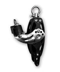 RiaYer 50mm single swivel becket cam block; black aluminum body with silver cam and swivel eye