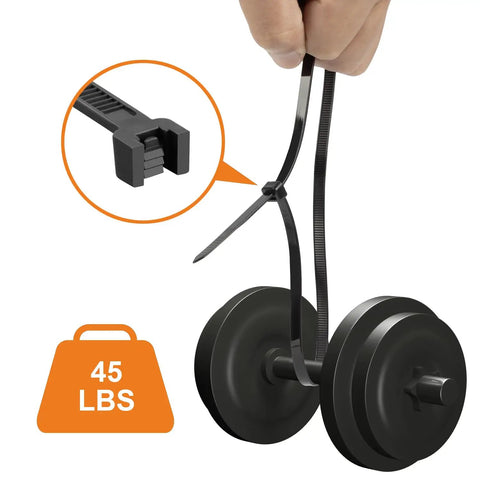 12 Inch Black Zip Ties 2000 Pack With 45 Lbs Tensile Strength Self Locking Nylon Cable Ties For Indoor And Outdoor Use