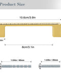 Gold Cabinet Pulls With Crystal Accents 4 Pack, sparkling rhinestone drawer handle dimensions with included screws.