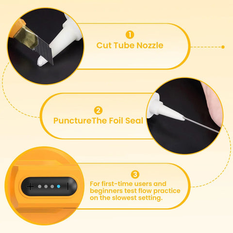 Cordless Caulking Gun With Two 2000mAh Batteries 4 Adjustable Speeds LED Light 10oz Cartridge step by step use instructions