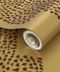Luxe Gold Abstract Dots Metallic Wallpaper Featuring Rich Fibrous Texture And Glamorous Shine To Bring Sick Vibes To Any Room Eco Friendly Pvc Free Type I Wall Covering Class A Fire Rated Made In Usa Paste The Wall Application showing roll detail.