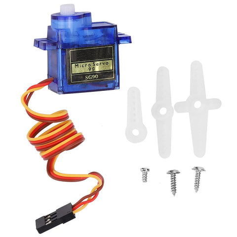 Ten Pack Micro Servo Motors Built From Abs Plastic Kickin Torque Smooth Operation For Rc Airplane Models Diy Hobby with connectors, arms, and screws.