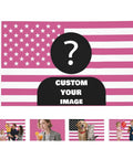 Pink Dope American Flag 3x5 Ft Double Sided Outdoor Flag with placeholder for custom text, photo, or logo for home decor.