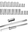 Pro Grade Keyway Broach Kit For Metalworking And Manufacturing, Rectangular Broaching Set With 5 Broaches, 18 Bushings, 7 Shims